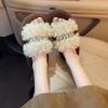 Fashion Thick Soled Hairy Slippers for Women's Outdoor Wear 2025 Autumn New Fashion Women's Belt Buckle Lazy Casual Teddy Curly Slippers