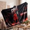 Cristiano Ronaldo Personalized Fleece Blanket With Football Logo, Custom Name Text Soft Warm Home Throw Blanket