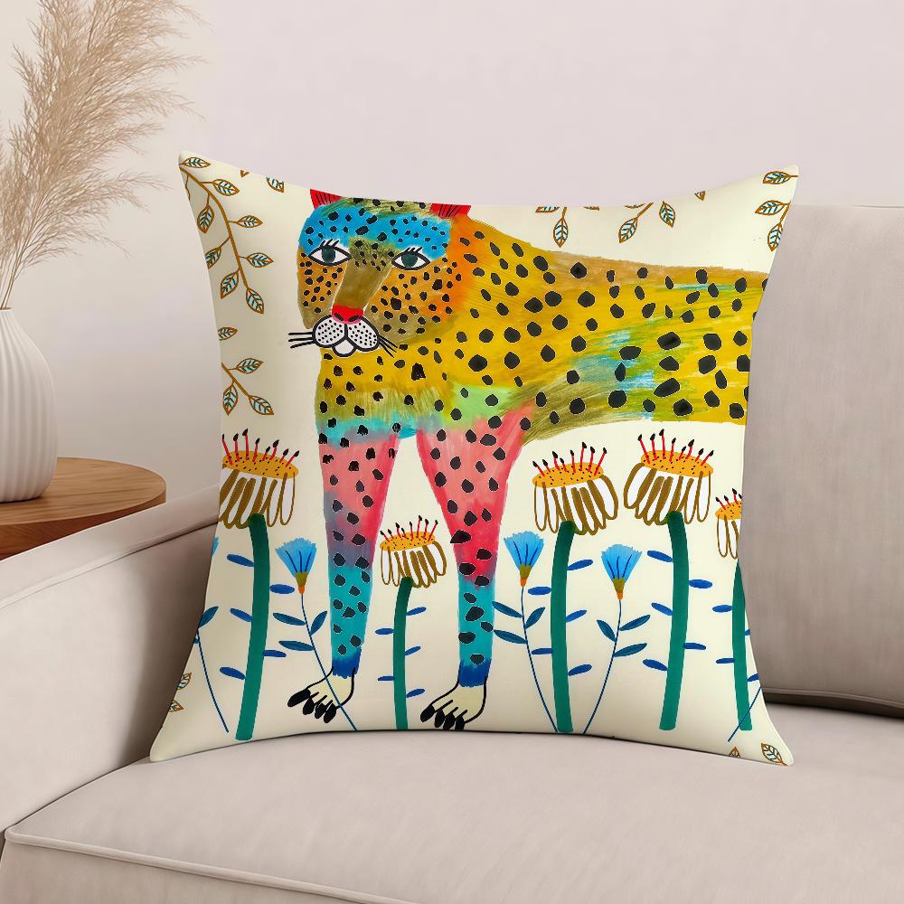 Art Geometric Animal Pattern Pillow Case Office Cushions Suitable For Sofa Car Bedroom Decorative Cushion Cover