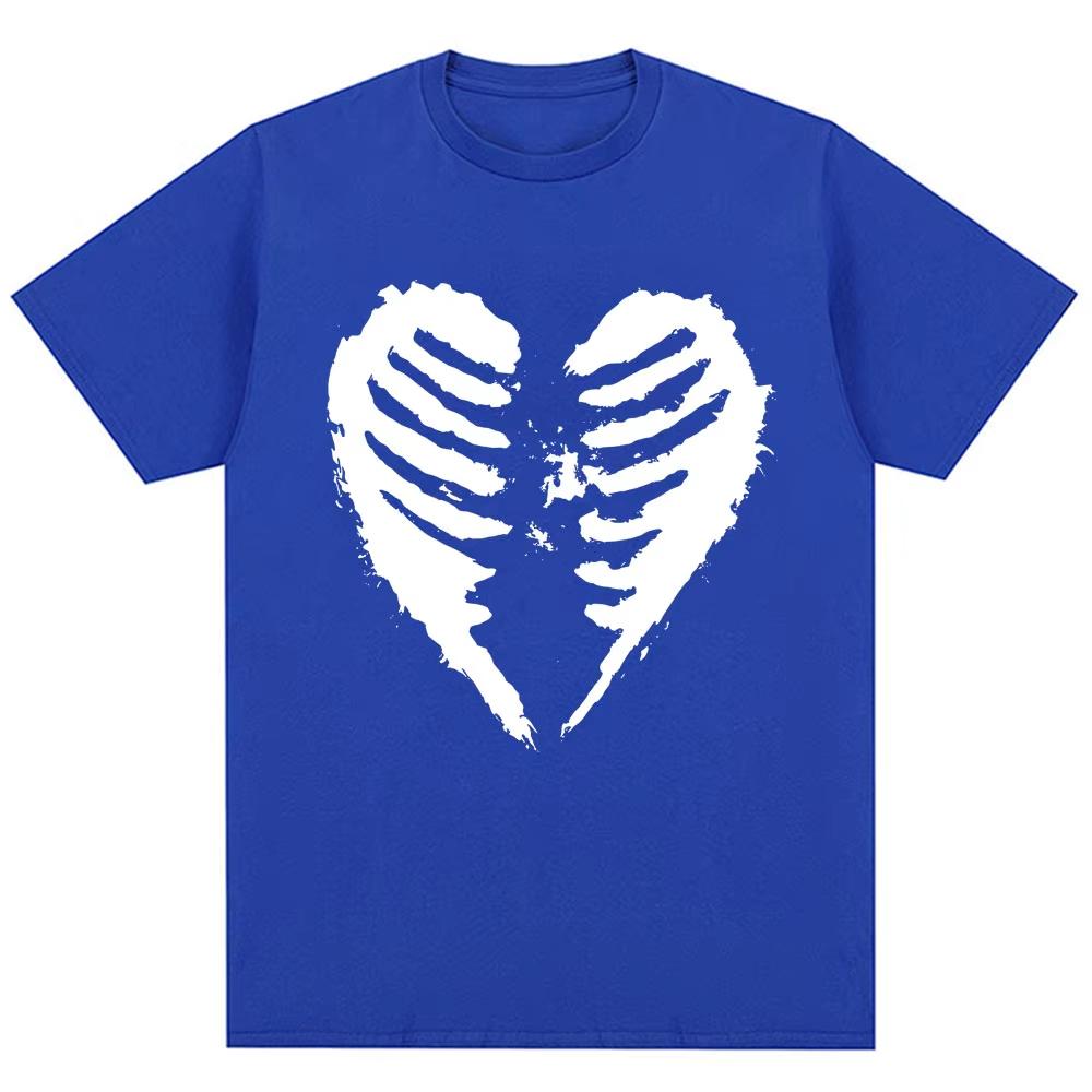 90s Vintage Style Ribcage Heart T-shirts Unisex Fashion Aesthetic Punk Y2k T-shirt Oversized Cotton Oversized T-shirts  Lightweight Breathable Clothes