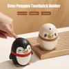 Automatic Push-Out Toothpick Dispenser - Cute Penguin-Shaped Portable Toothpick Holder Plastic Case Adults Penguin Design