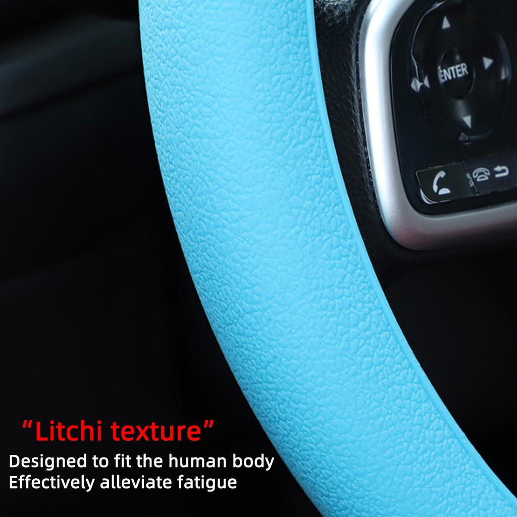 Automotive Silicone Steering Wheel Cover Universal Fashion Sweat Proof Anti Slip All Season Elastic Protective Cover Multi-color