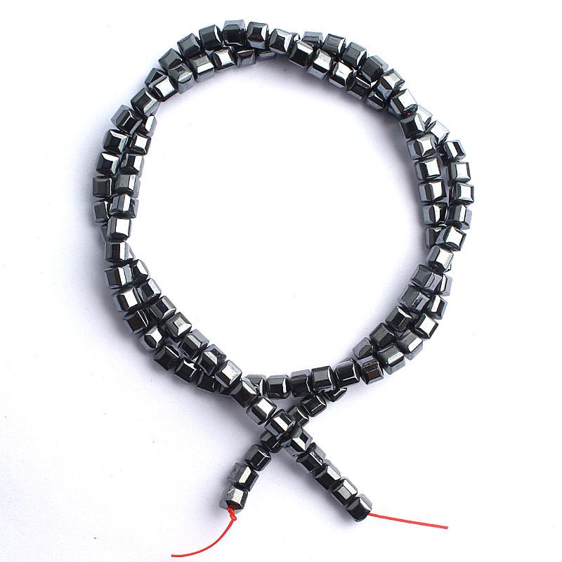 Natural Black Hematite Stone Beads Suqare Shape Cube Hematite Beads For Jewelry Making 3/4/6mm