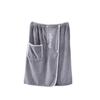 With Pocket Shower Towel Solid Color Short Towel Skirt Bathrobe Men Wearable Bath Towel  Shower