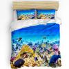 Blue Marine Coral Shells Starfish Duvet Cover With Pillow Case Custom 3pcs Bedding Set Quilt Cover Double Bed Home Textile