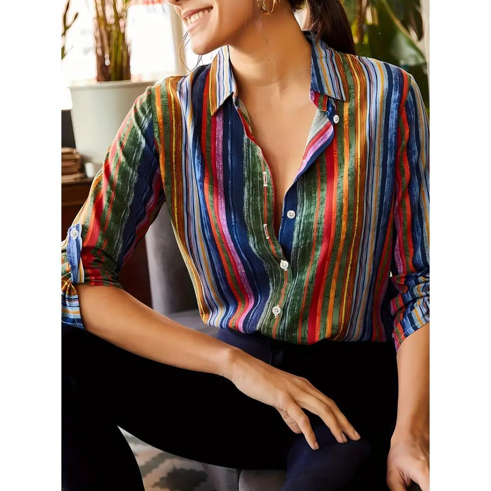 Women s Shirt Casual Loose Soft Comfortable Button Lapel Fashion Shirt Sun Shade Breathable Women s Slim Shirt Plus Size S