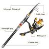 Hot Selling Carbon Telescopic Portable Travel Fishing Rod Set Long Casting Sea Fishing Gear for Bottom Fishing Cross-Border