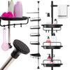 Corner Bathroom Shelf, Telescopic, Adjustable, for Shower, 4 Shelves, Strong
