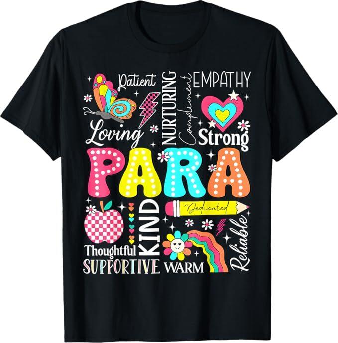 Para Paraprofessional Paraeducator First Day Back To School T-Shirt L
