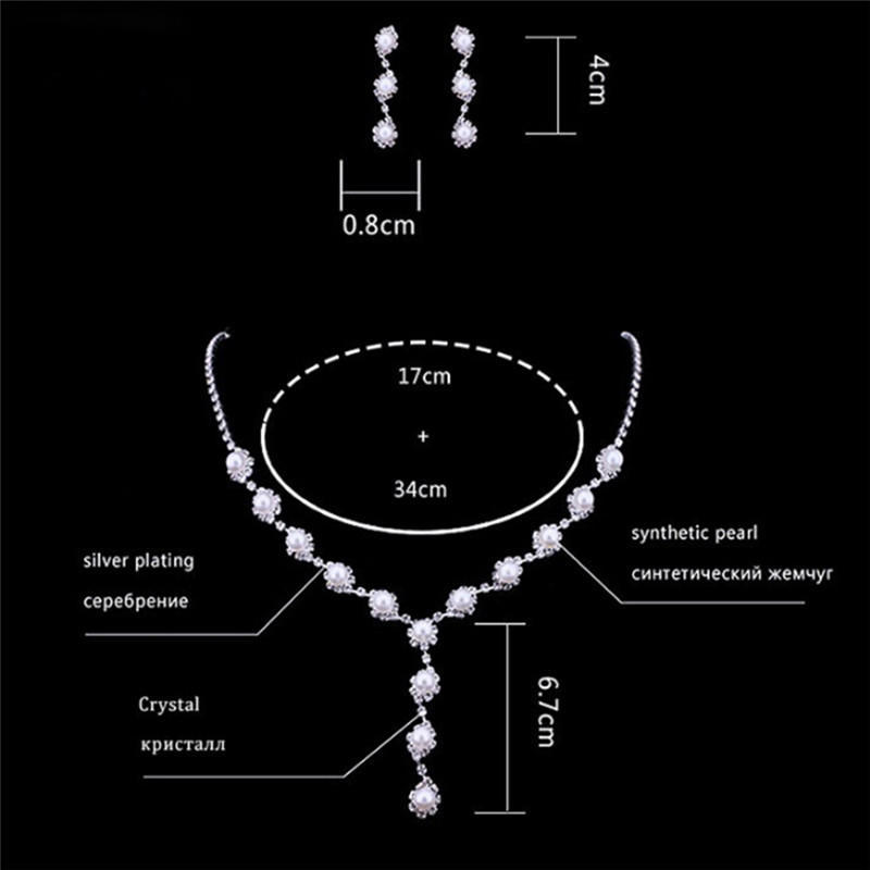 Bride Wedding Jewelry Sets Simple  Necklace Earrings Bracelets Sets