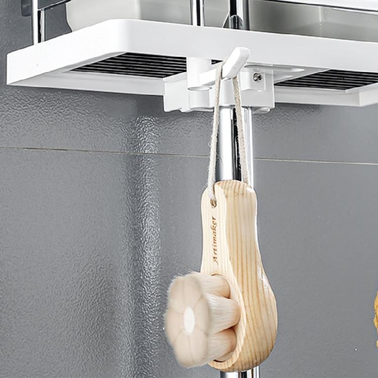 2 Pieces Shower Head Holder Bathroom Organizers Plastic Storage Rack Rental Friendly Shower Gel and Shampoo Tray