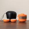 Ceramic Travel Tea Set: Portable Teapot with Two Cups - Perfect for Business Gifts & Holiday Souvenirs