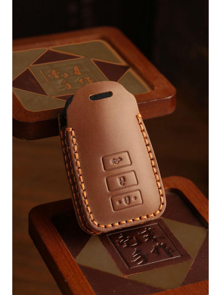 Top Layer Cowhide Key Bag for Toyota Zhixuan X/Yaris/Vios Genuine Leather Key Cover