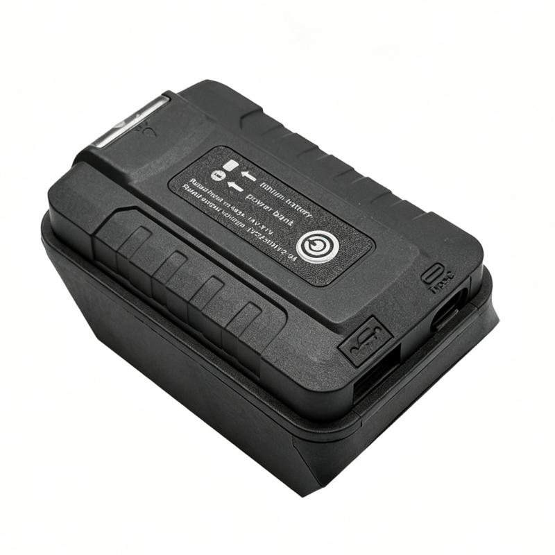 21V Battery to 5V Adapter for Camping Device Charging, USB Output Tool Battery Unit for Phones, Small Electronics, Travel Gear and Garage Use
