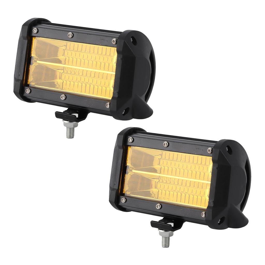144W LED Arbetsbelysning 48 st Chip Dubbel Rad med Monteringsdetalj 6000K IP68 Vattentät Universal Gult Ljus