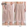 Men Bath Towel with Pocket Coral Fleece Quick Absorbent Adjustable Waist Button Closure Towel Wrap Skirt Sauna Towels Men Wrap Robe for Gym Spa Beach