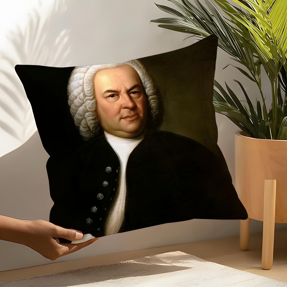 Classical Johann Sebastian Bach Pillow Case Home Living Room Decoration Linen Pillow Cases Cushion Cover