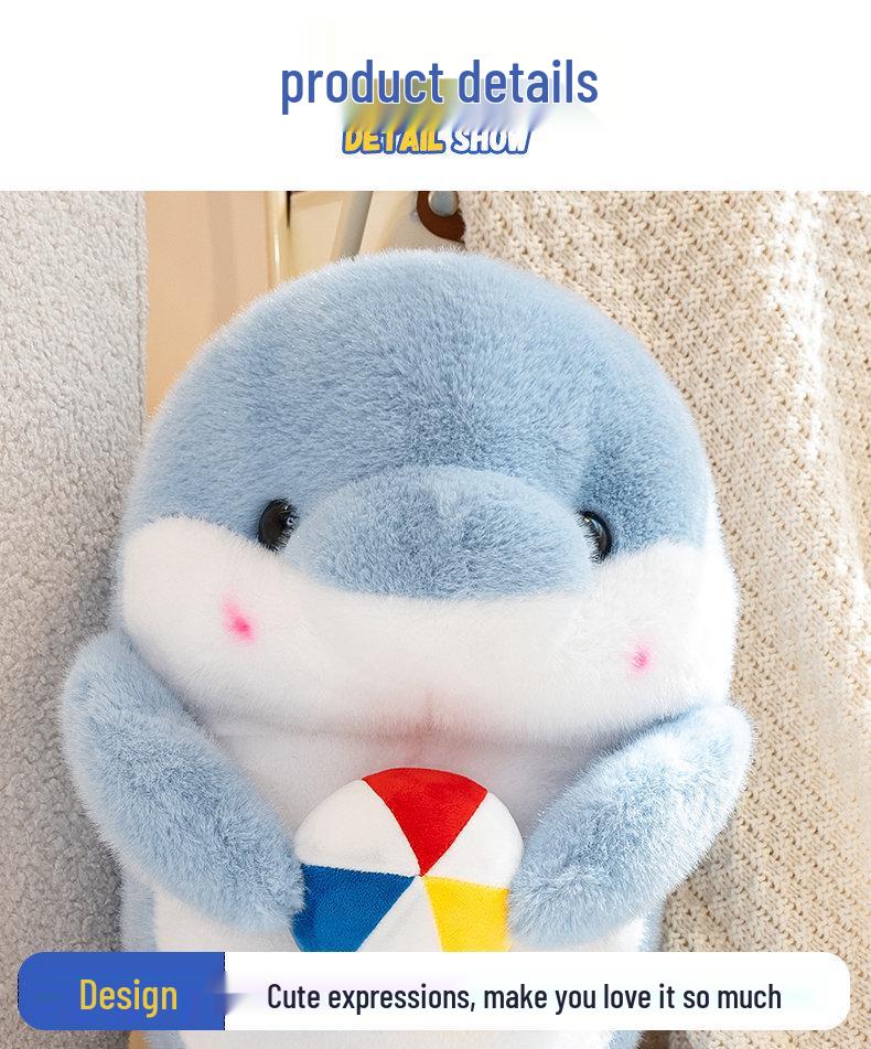 Hugging Ball Dolphin & Walrus Plush Toy - Cute Zoo Cushion for Kids