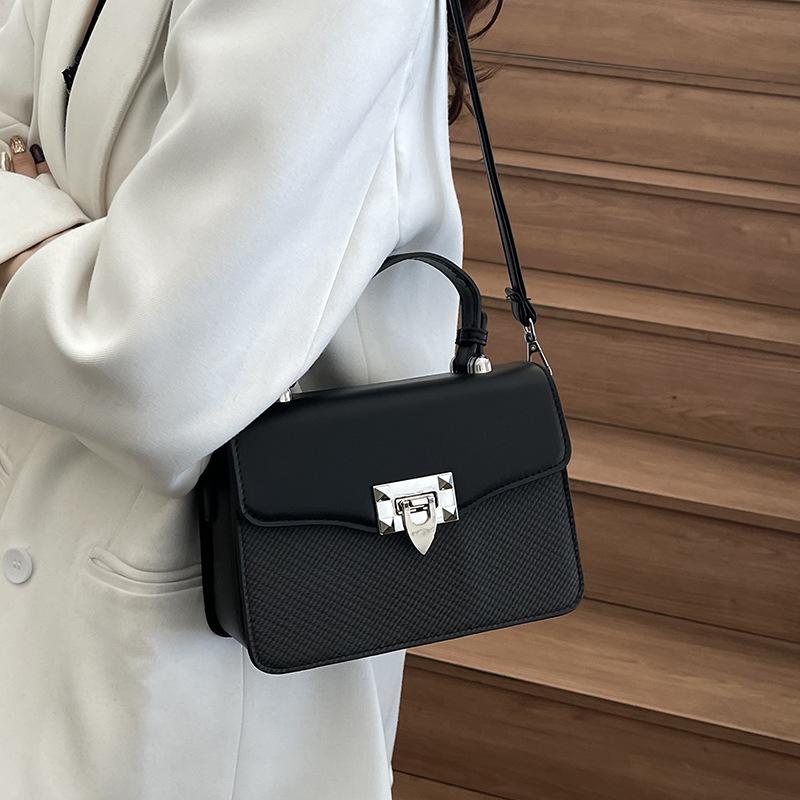 New High-end Contrasting Color Fashion Briefcase Bag Portable Shoulder Crossbody Trendy Women's Bag