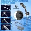 Portable Camping Shower, 2400Mah Rechargeable Outdoor Shower Pump With Led Battery Indicator, 4 Spray Modes