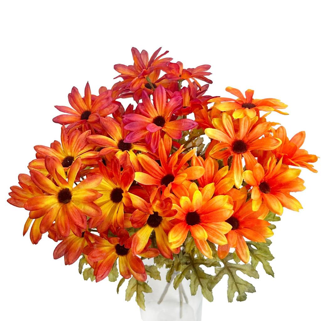 14-Stem Chrysanthemum Artificial Flowers - Realistic Faux Bouquet For Year-Round Home Decor