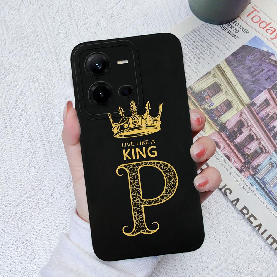 For Vivo V19 V19 Neo V27 Pro V25E V20 V21E V23E V20SE Case Shockproof Cover Luxury Letters Crown Square Soft Liquid Silicone For Vivo Bumper Shell