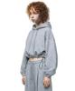 String Oversized Crop Hoodie - Melange
