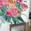 Blumenstrauß Rose Sonnenblume Gardinen für Schlafzimmer Wohnzimmer Tüll Vorhänge für Küche Voile Vorhänge Fensterbehandlung