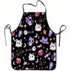 1pc 1pcs Cute Cat Bat Candy Print Apron with Adjustable Waistband - Durable Easy-Clean Polyester Suitable for Kitchen Cooking, Gardening, Orchard Pick