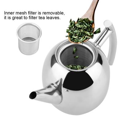 Ceainic Tpot T din Oțel Inoxidabil, Recipient pentru Apă de Cafea cu Filtru de Plasă Detașabil (1000ml)