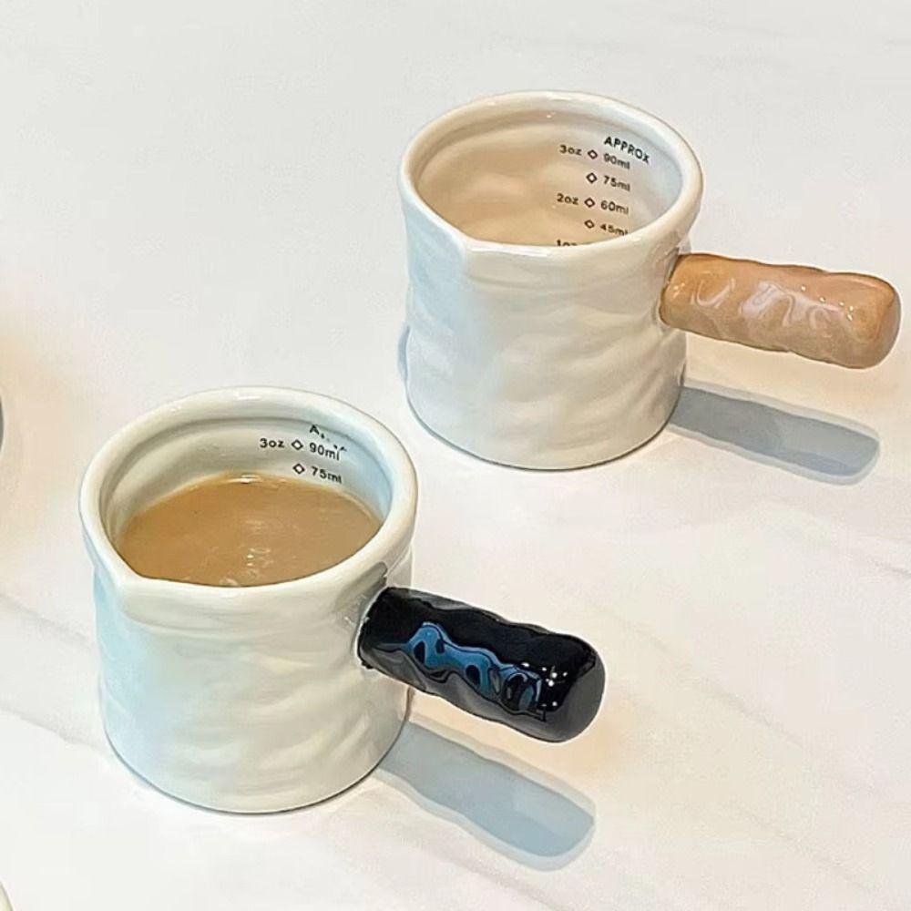 with Handle Small Milk Jar With Scale Coffee Extraction Cup Ceramic Milk Jug  Home Office