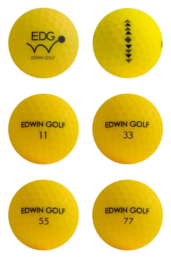 Edwin Golf Matte Golf 1 Dozen Balls, (12 Balls), Yellow, EDBA-3776