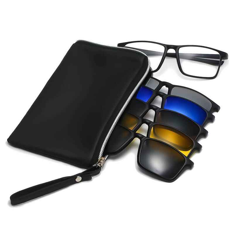 

2026 2026 Glasses For Men, Eyeglass With Flat Lenses And Sunglasses Lenses, Anti-Blue Light, Black Frame