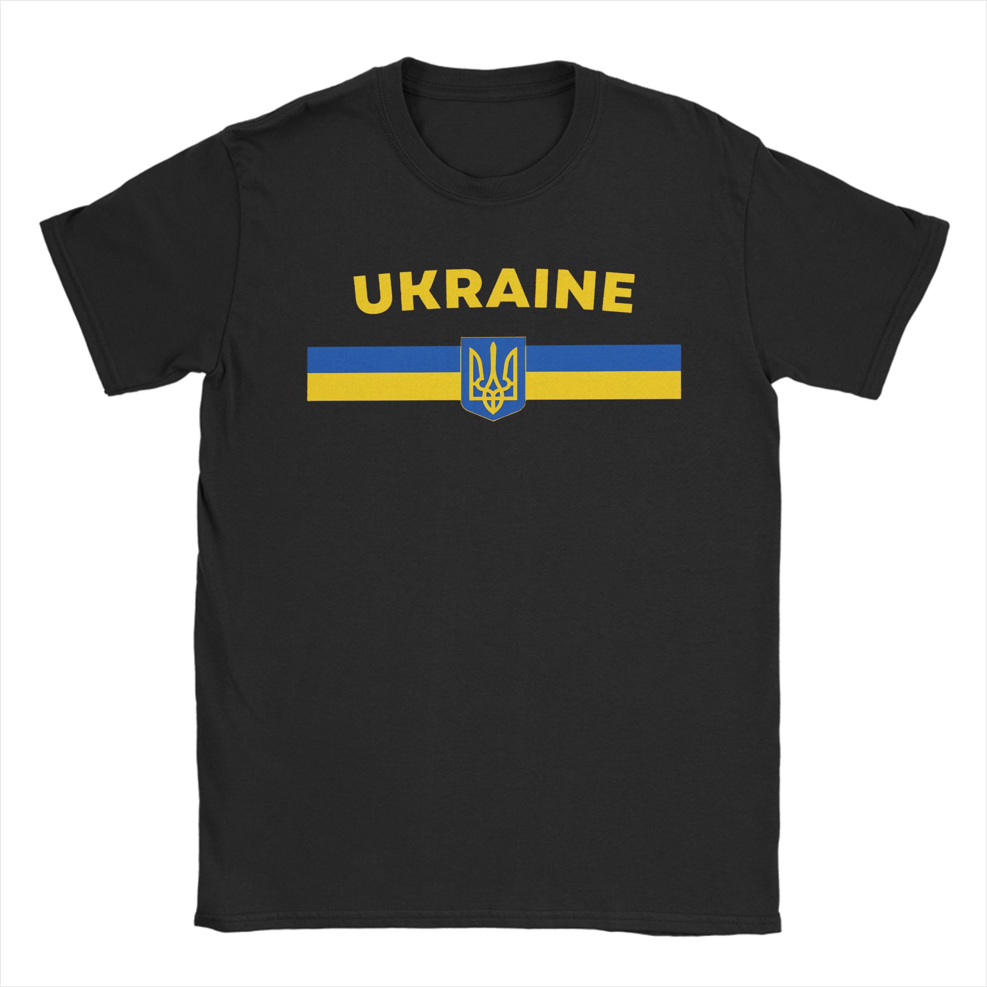 Men s Ukrainian Coat Of Arms T Shirts Ukraine Flag 100% Cotton Clothing Casual Short Sleeve O Neck Tees Gift Idea T-Shirt S