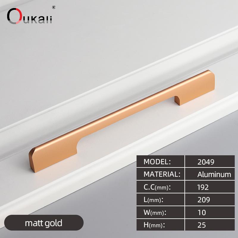 Oukali 400mm Good Quality Modern Contemporary Furniture Simple Cabinet Wardrobe Cabinet Door Drawer Aluminum Alloy Long Handles