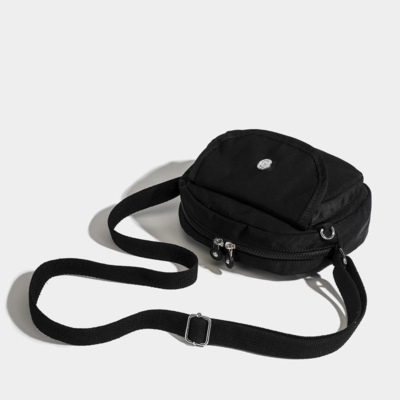 New Semi Circular Bag Women's Waterproof Crossbody Bag Classic One Shoulder Flip Small Square Bag Fashionable Light Canvas Bag Shell Bag