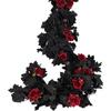 Halloween Home Setting Accent, 65.98 Inch Black Maple Rose Chain for Entryway, Door Frame, Shelf, and Wall Trim