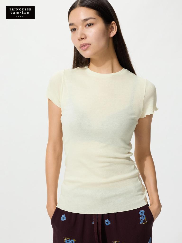 Uniqlo Japan CoTTon Frill T shirT