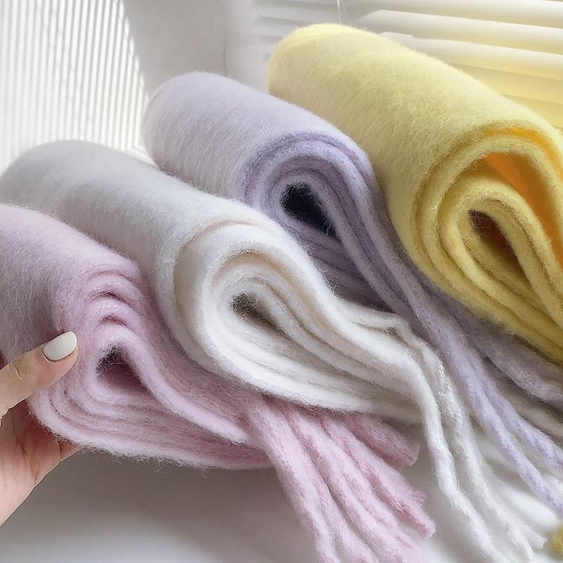 Thickened warm scarf women's winter versatile wool scarf soft waxy lengthened new shawl sense of quality