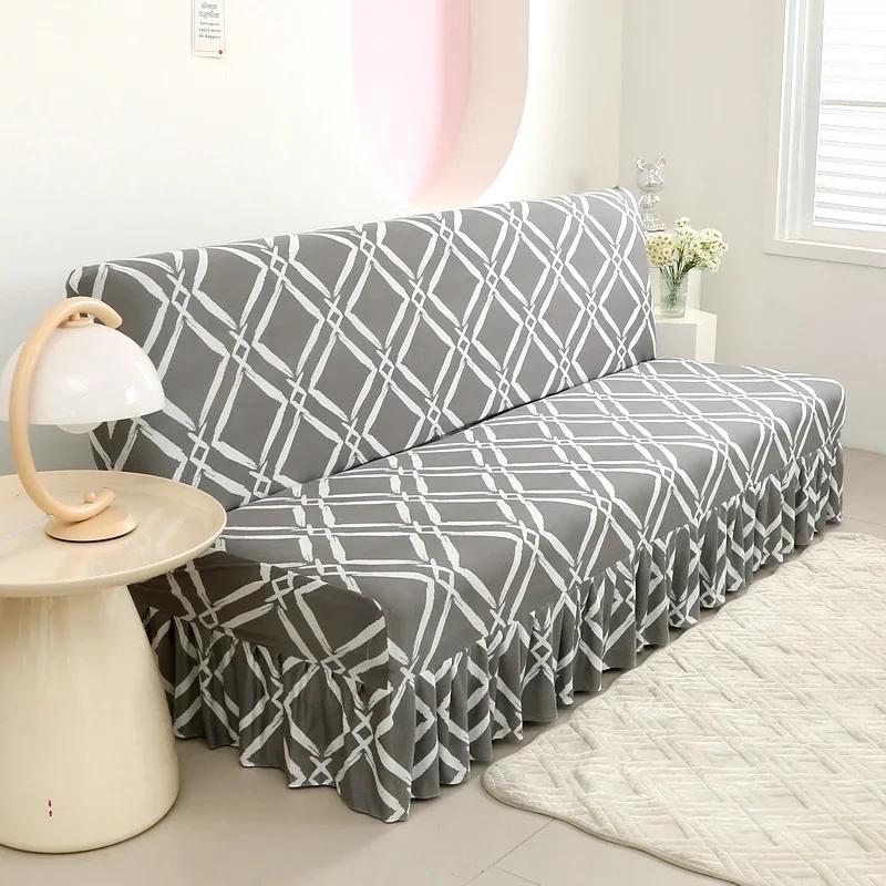 Elastic Sofa Bed Cover Armless Sofa Protector Home Decoration Couch Cover Simple Style Couch Slipcover Housses De Canapé