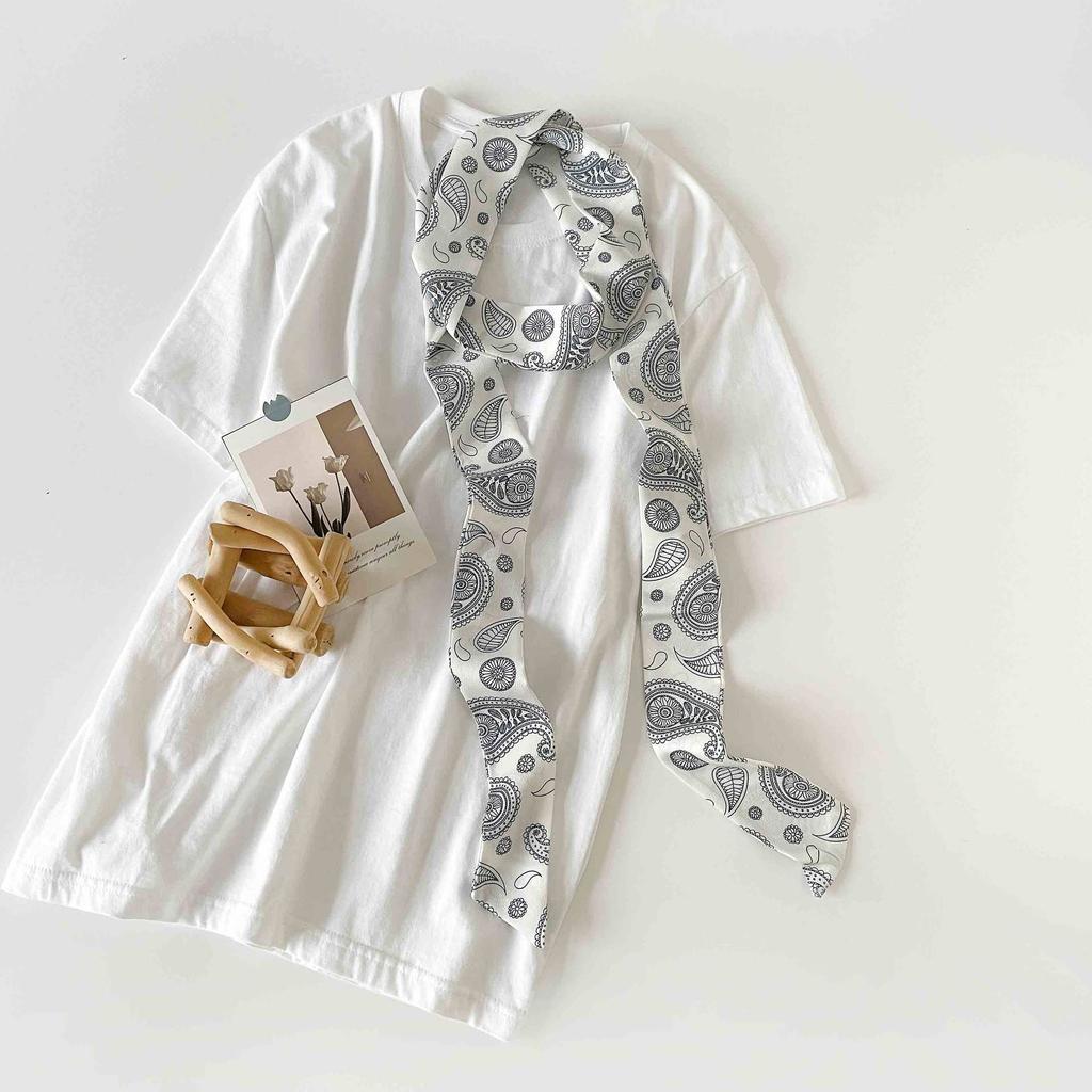 Verlängerter Polka Dot Kleiner Langer Schal, Einfacher Und Vielseitiger Seidenschal Hals, Kleiner Quadratischer Schal, Schlanker Und Schmaler Seidenschal Damen Gebundene Tasche