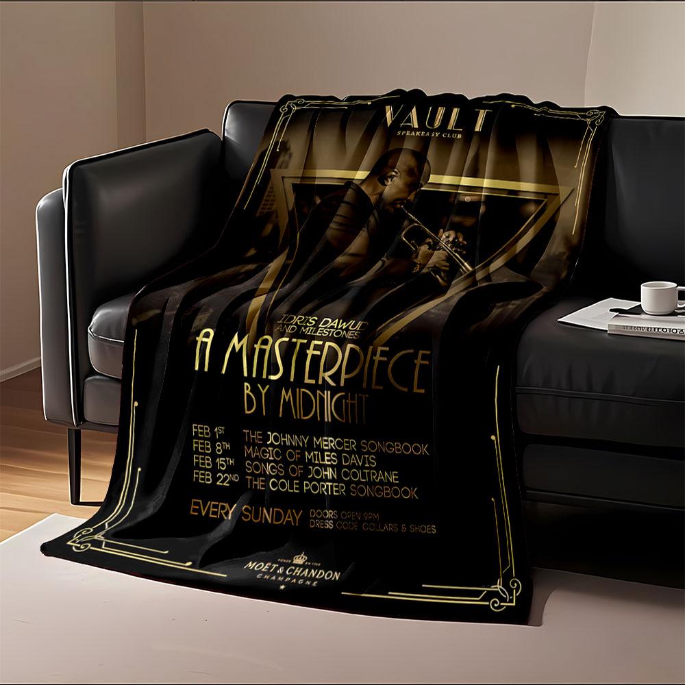 Jazz Night Trumpet Art Blanket for All Seasons Blanket Lunch Break Throw Gift