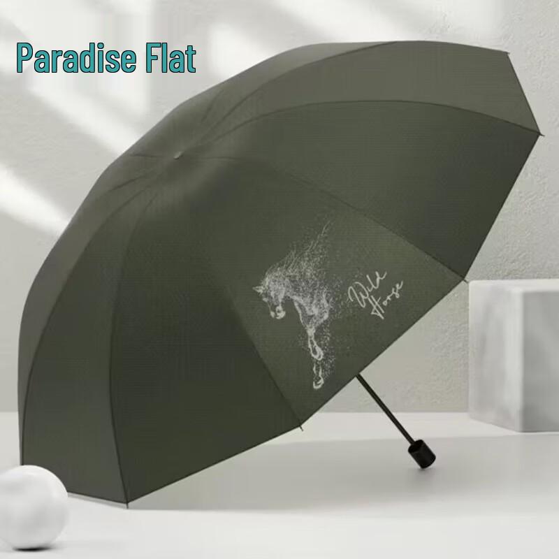 Paradise Umbrella Large Double 10-Rib Automatic Three-Fold Sun & Rain Umbrella