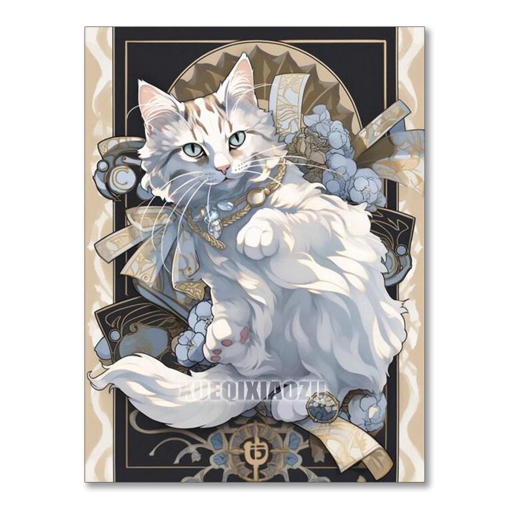 5D DIY Diamond Painting Embroidery Animal Cat Full Round Mosaic Flower Complete Kit Art Wall Decoration Handmade Gift