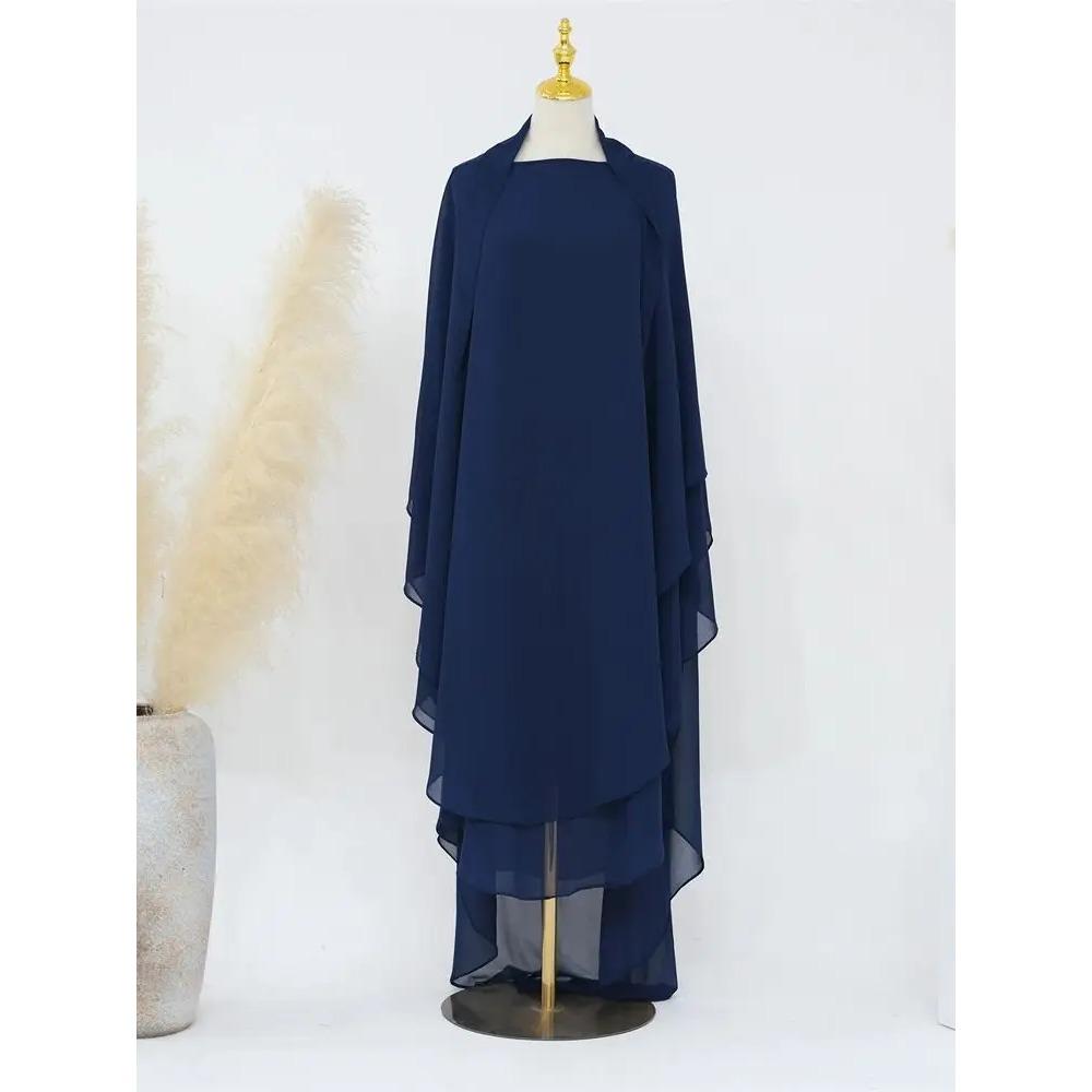 

Рамадан Химар Абая Саудовская Аравия Турция Ислам Мусульманский Хиджаб Платье Одежда для Молитвы Абая для Женщин Кебая Халат Femme Musulmane One Size темно-синий