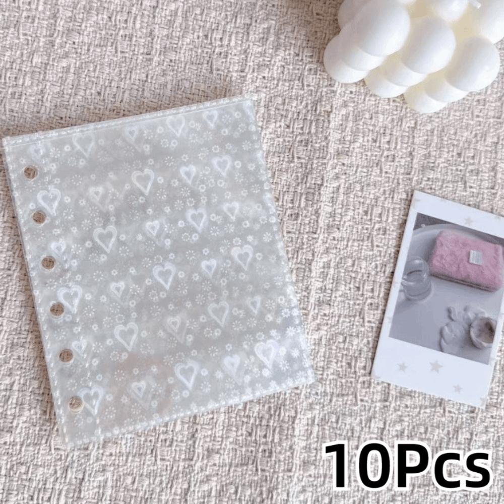 Multiple Pockets Clear Sheets Sleeve DIY Binder Photo Album Refill Pages 4 Hole 4 Ring Card Stamp Die Jewelry Storage