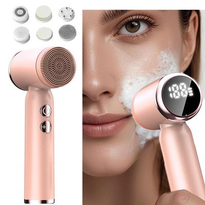 6-In-1 Facial Cleansing Brush, USB Rechargeable Face Scrub Brush for Cleansing, Removing, Exfoliating And Massaging Gifts for Women Mother'S Day Gift