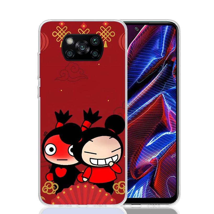 Cute Cartoon Pucca Garu Case Phone Cover for Xiaomi Poco X3 Nfc X5 X6 X7 X4 Gt F7 Ultra F6 F5 Pro F4 F3 M5S M5 M4 M3 5G Trend Fu