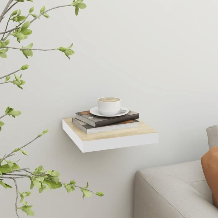 VidaXL Étagère murale flottante Chêne et blanc 23x23,5x3,8 cm MDF