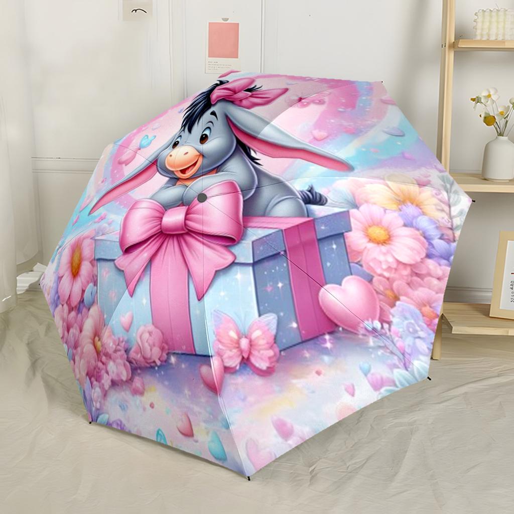Eeyore's Dreamy Garden Portable Automatic Umbrella Compact & Durable 8-Rib Design Foldable Design All-Season Umbrella for Travel Fashionable Accessory